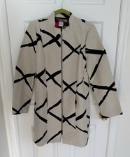 DESIGUAL GRAPHIC COAT IVORY