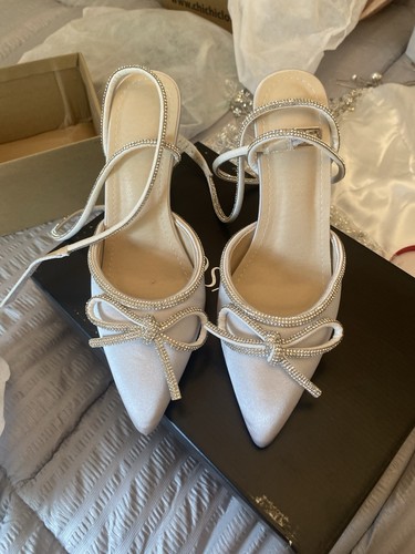Silver diamanté shoes - silver,