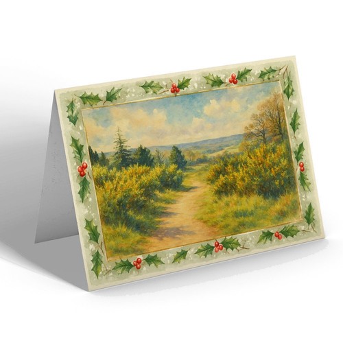Xmas notelet view - notelet, from
