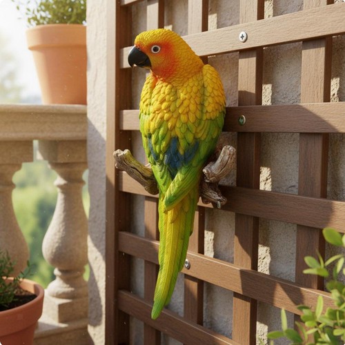 Resin parrot ornament vivid - resin,