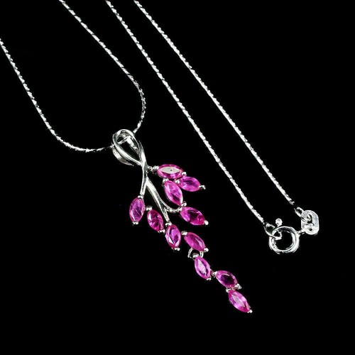 Silver pendant ruby genuine - silver,