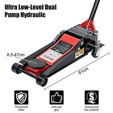 3 Ton Durable steel Trolley Jack Compact Hydraulic for Van Car Caravan