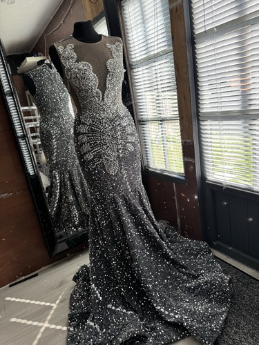 Gray silver beautiful prom - gray,