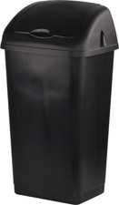 60l plastic swing top bin - plastic,