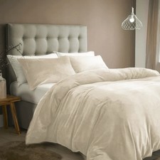 Silentnight Sumptuously Soft Velvet Touch Duvet Cover Set SINGLE -NATURAL