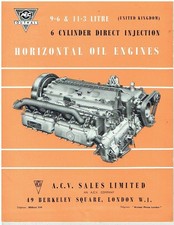 AEC 9.6 & 11.3L 6-CYL TRUCK & BUS HORIZONTAL DIESEL ENGINE 1952 SALES BROCHURE