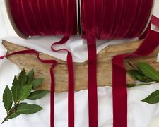 Dark red velvet ribbon quality 9mm 16mm 22mm 36mm Berisfords craft weddings