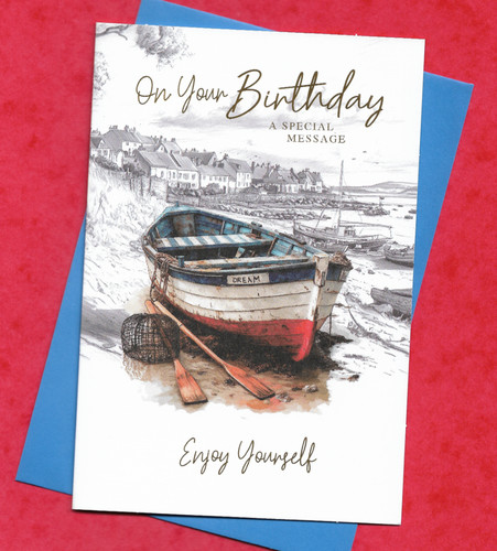 Birthday card rowing boat - birthday,