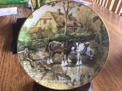Shire horse plate - shire, taking