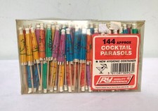 Vtg 80s Cocktail Parasols Umbrellas Pack of 144 Unopened Retro Party Bar Prop