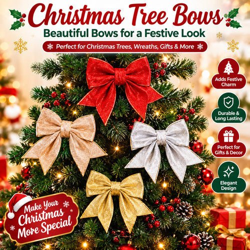 Glitter tinsel bows - glitter,