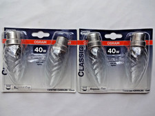 4x OSRAM 40w B22 Bayonet Clear