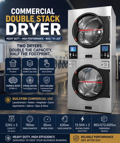 Commercial double stack dryer - stack,