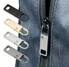 2x Zipper Puller Repair Metal Slider Pull Replacement Fix Bag Coat Instant Clip
