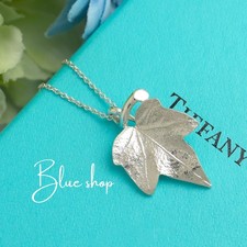 Tiffany & Co. Maple Leaf Necklace Pendant 16.5" Sterling Silver 925