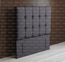 Linen Fabric  Floor standing Headboard 54 inches high cubed design