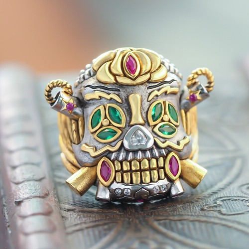 Skull lucky ring inlaid with - skull,