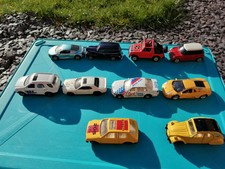 A mixture of 10 children's toy cars (used).Incl Mini Cooper, Ford Sedan, Audi R8