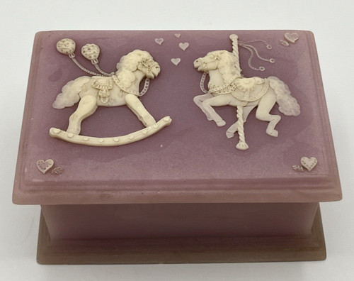 Pink stone box - stone, carousel