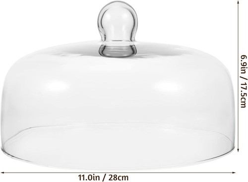 Yarnow 28cm glass cake dome - glass,
