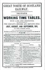 Great North of Scotland Railway Working Timetable Jul-Sep 1911 undated reprint