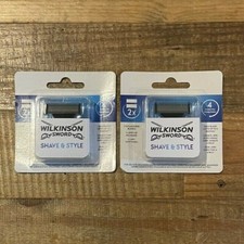 2 WILKINSON SWORD SHAVE & STYLE 2 DUAL-SIDED STAINLESS STEEL BLADES BRAND NEW