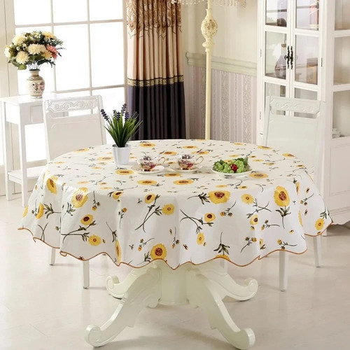 Round pvc vinyl tablecloth - round,