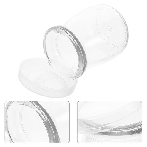 12pcs clear glass - clear, yogurt
