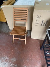 Newbury Wooden Patio Set 4 Seater Folding Brown Stylish Outdoor Dining