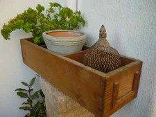 wooden,vintage file drawer,desk tidy,plant holder,3 compartment,wood storage box