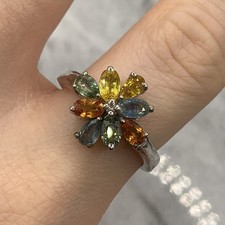 Multi Topaz Flower Cluster