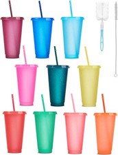 10 Reusable Cup with Straw and
