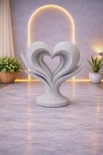 Modern Flower Heart Sculpture