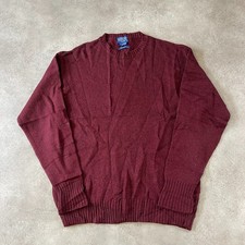 Pendleton Jumper Mens XL Knitted Made In USA Shetland Wool Knit Sweater Red