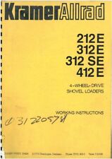 Kramer Allrad 4 Wheel Drive Shovel Loader 212E 312E 312SE 412E Operators Manual