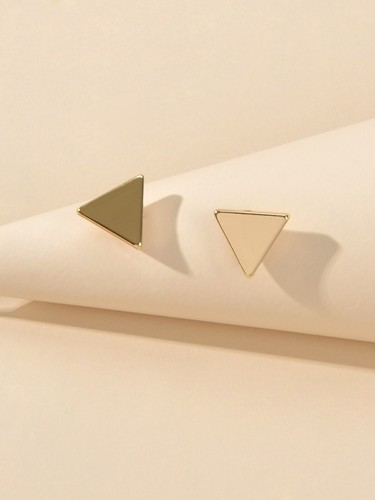 Tiny triangle stud earrings - tiny,