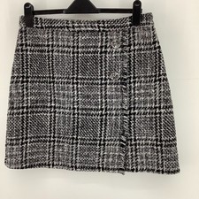 F&F Women's Black & White Tweed Dogtooth Mini Skirt UK 16