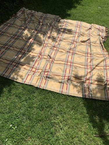 Vintage plaid curtains - plaid, red
