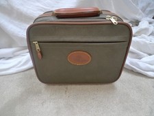 VINTAGE ORIGINAL MULBERRY TRAVEL BAG VANITY CASE GREEN BROWN SCOTCHGRAIN