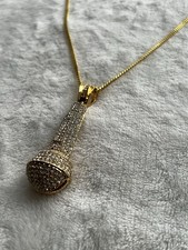 Men’s Hip Hop Microphone Pendant Necklace And Chain Gold Plated