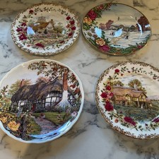 4x Royal Albert Dream Cottage Series Collectible Plates Vintage Bone China 