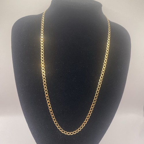 9ct gold curb chain - gold, chain.