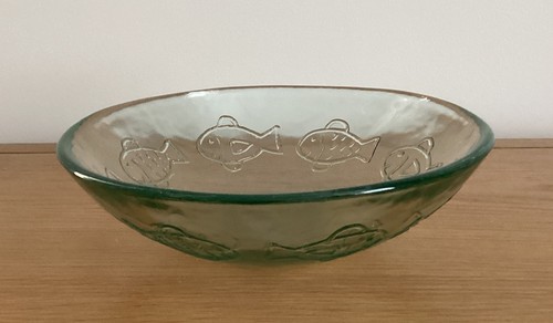 Recycled glass serving bowl - recycled,