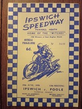 1958 Ipswich Witches v Poole Pirates National League Meeting 19/6/58