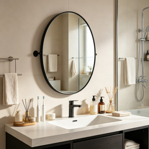 Modern oval pivot mirror - pivot,