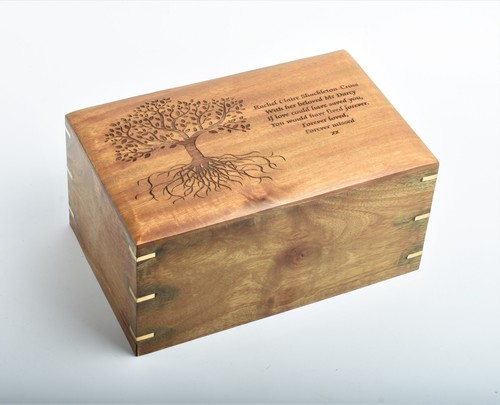 Wood cremation urn - for, ashes