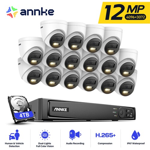 Annke 12mp colorvu cctv system - colorvu,