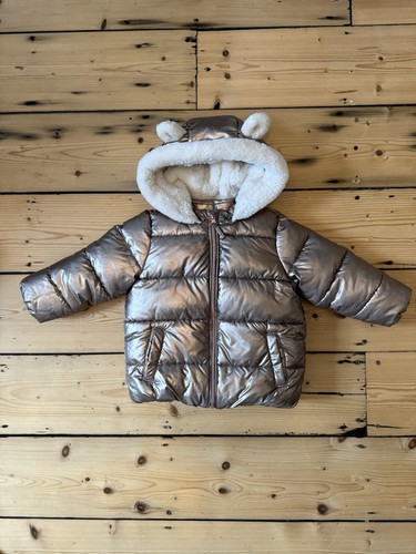 Gold puffer jacket - gold,