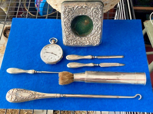 Antique job lot silver items - job,