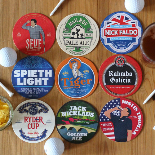 Boot ball golf beer mats - boot, &